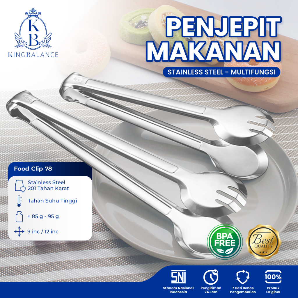 King Balance Capitan Gorengan Stainless Steel Penjepit Makanan Tahan Panas 78