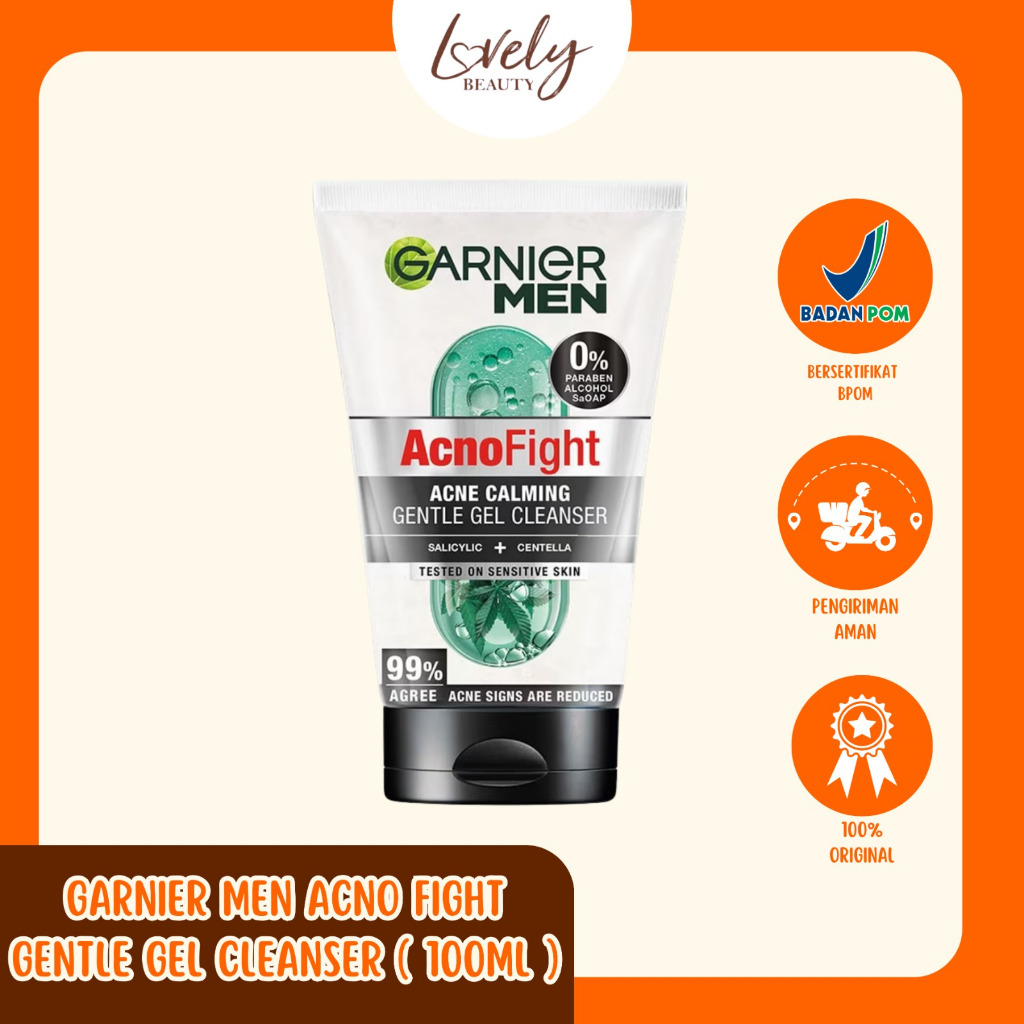 Jual GARNIER MEN ACNO FIGHT FACE WASH ACNE CALMING GENTLE GEL CLEANSER ...