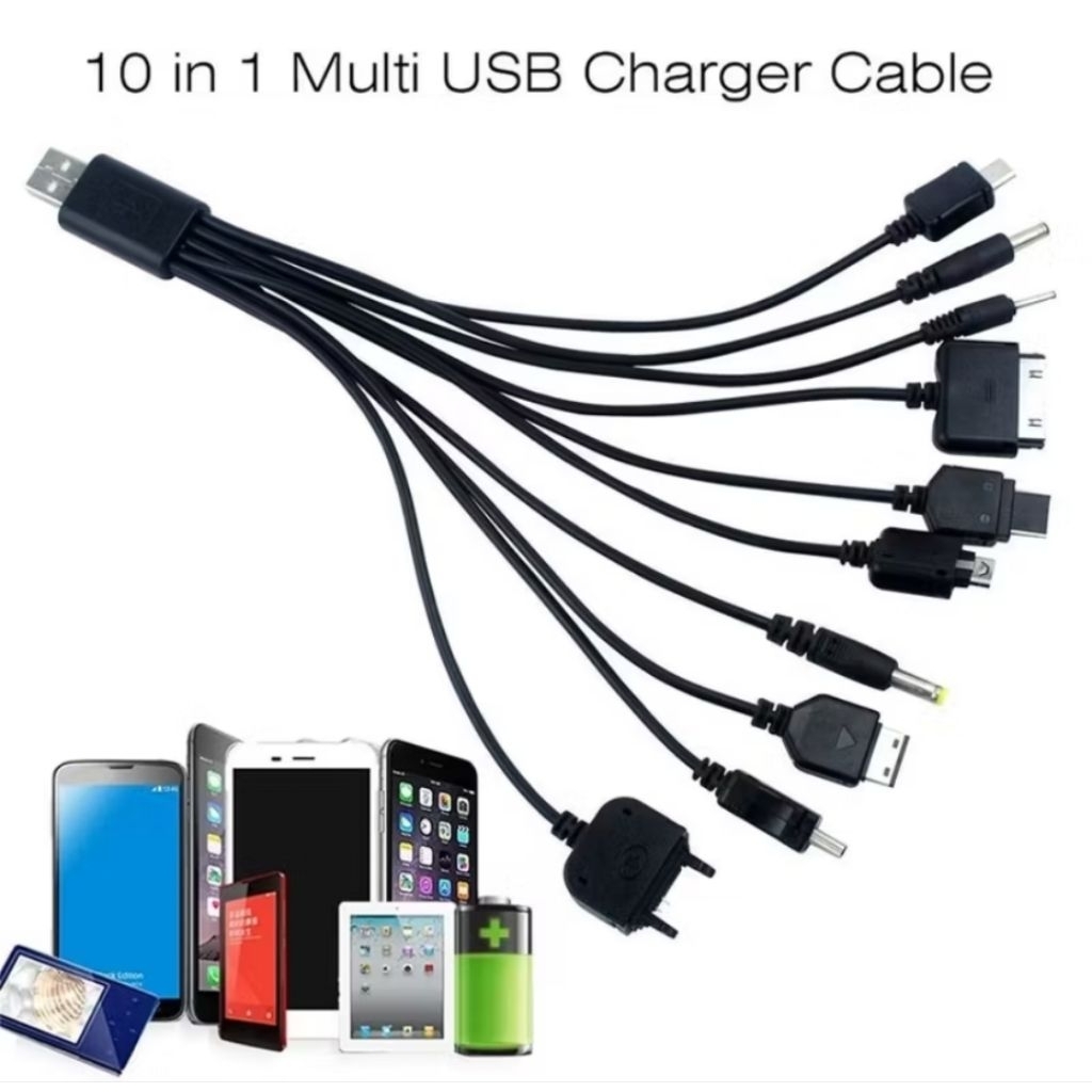 Jual Kabel Charger Multi Cumi 10 in 1 Kabel Data USB 1 Drag 10 Steker ...
