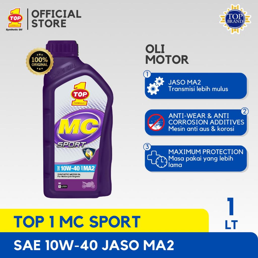 Jual OLI OIL MOTOR TOP1 TOP 1 MC SPORT 100% SYNTHETIC BLEND 10W40 COCOK ...