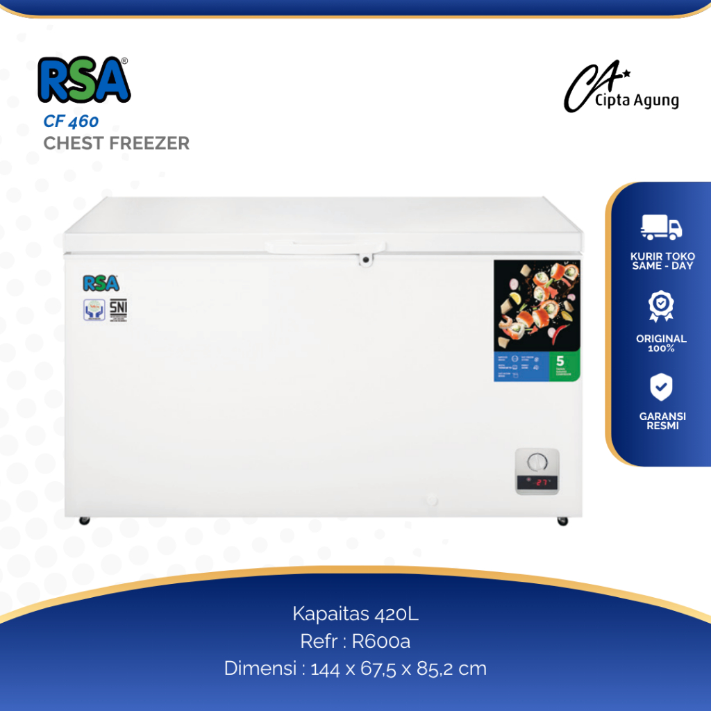 Jual RSA CHEST FREEZER 420 L RSA CF 460 CF-460 CF460 FREEZER BOX RSA ...