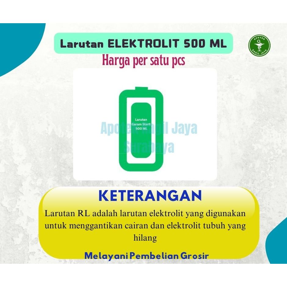Jual LARUTAN ELEKTROLIT | CAIRAN RL INFUS | RINGER LACTAT 500 ML ...