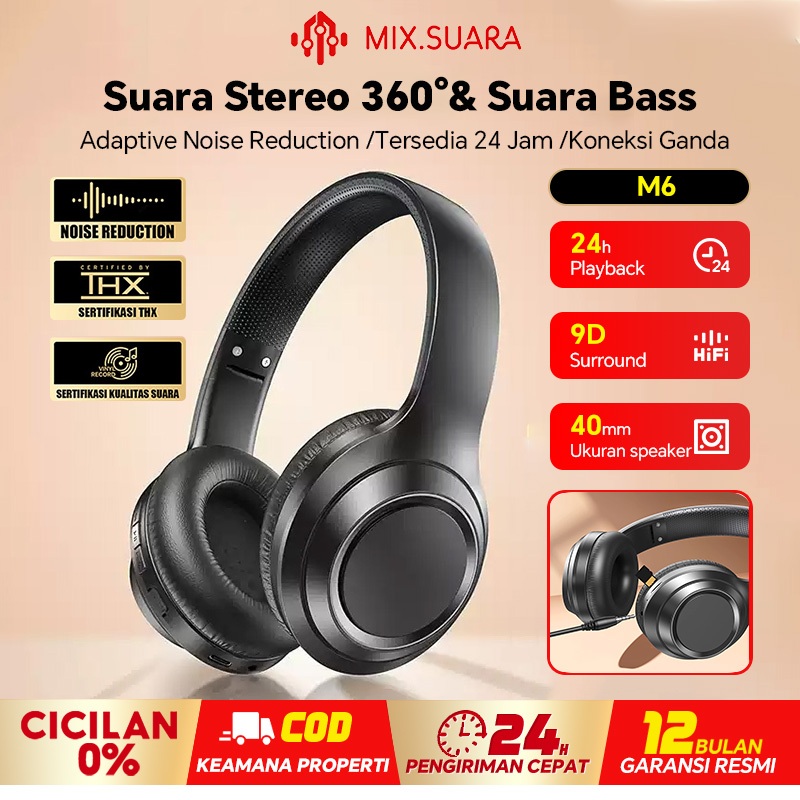 Jual (GARANSI 3 TAHUN)MIX.SUARA Handset Bluetooth Tahan Lama Headphone