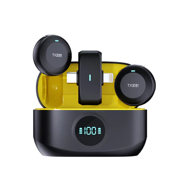 IST K31 Pro Wireless Microphone 2 In 1 IOS Type C Magnetic Clip On Mic Lavalier HP Plug Play