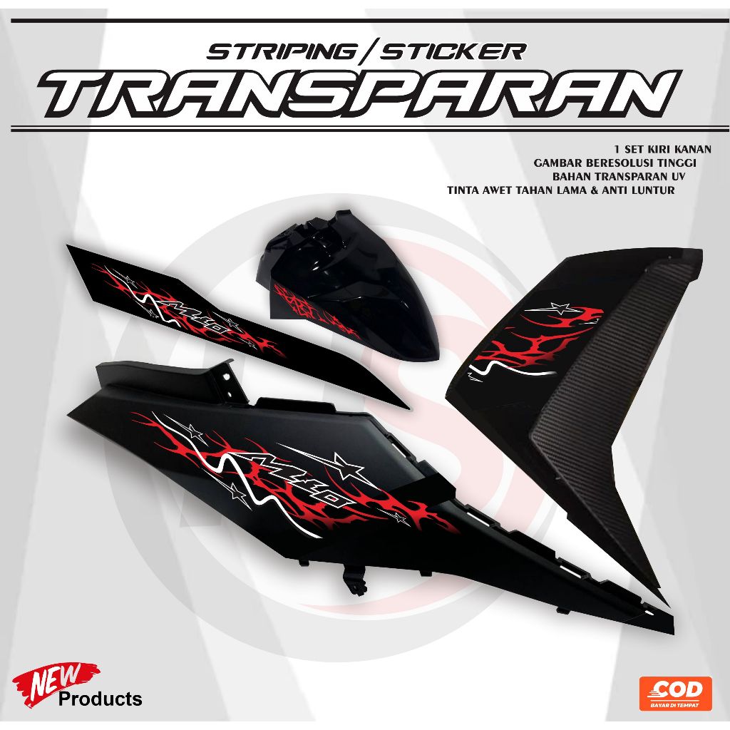 Jual Stiker Sticker Transparan Uv Clear Mio M3 Striping Mio M3 / Mio Z ...