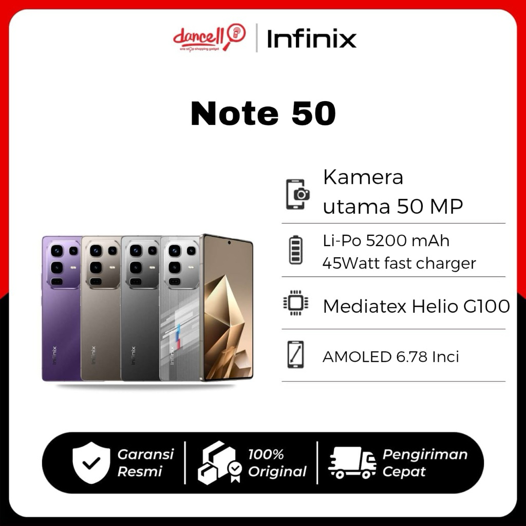 Jual INFINIX NOTE 50 / RAM 8GB / ROM 256GB / GARANSI RESMI | Shopee ...