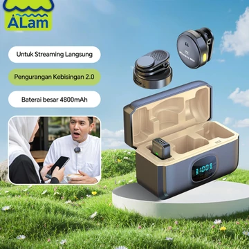 ALAM Mic Clip Wireless Q8 2 Mic Lavalier Mini Noise Reduction Mikrofon Wireless Type C IOS Plug