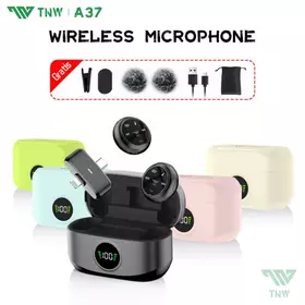 TNW A37 2 In 1 Wireless Microphone Clip On Mic Magnetic Mikrofon HP Plug Play Dual Lavalier