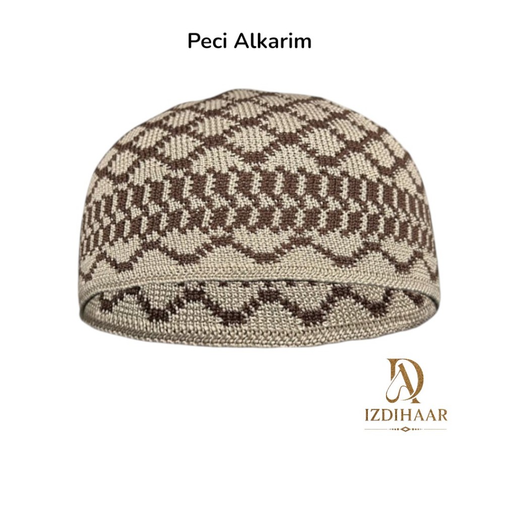 Izdihar-Peci Al-karim Peci Rajut Motif Sorban Peci Songkok Dewasa Peci Rajut Hanmade