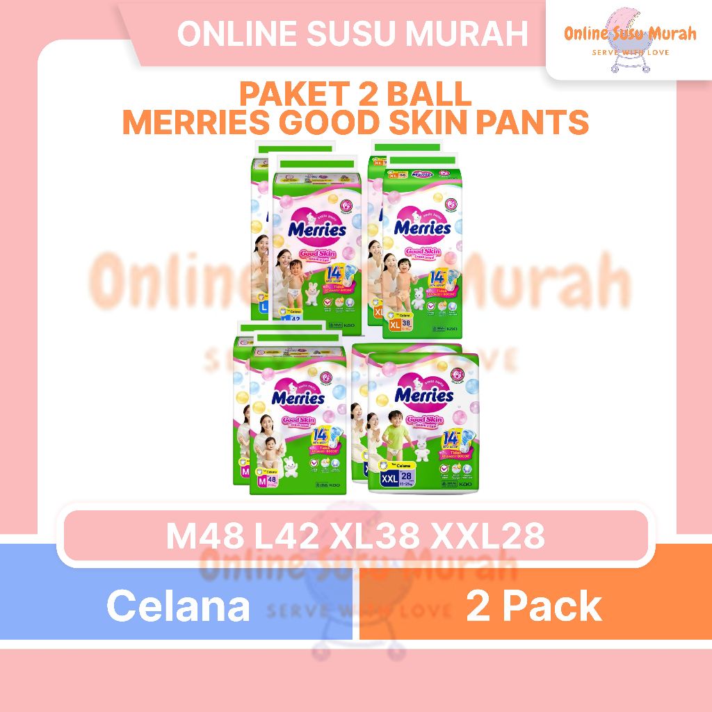 Jual MERRIES PANTS GOOD SKIN PAKET 2 BALL M48 L42 XL38 XXL28 POPOK ...