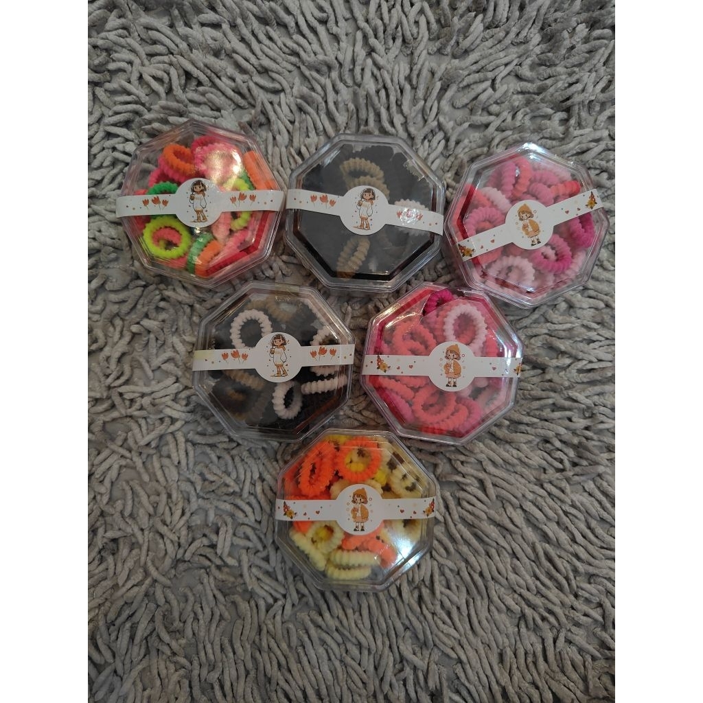 Jual KKDF0002/8 Ikat rambut kain mini + mini box | Shopee Indonesia