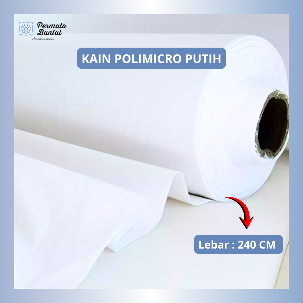 Jual Kain Katun / Polymicro Putih Lebar 240Cm Gramasi 70Gsm | Shopee ...