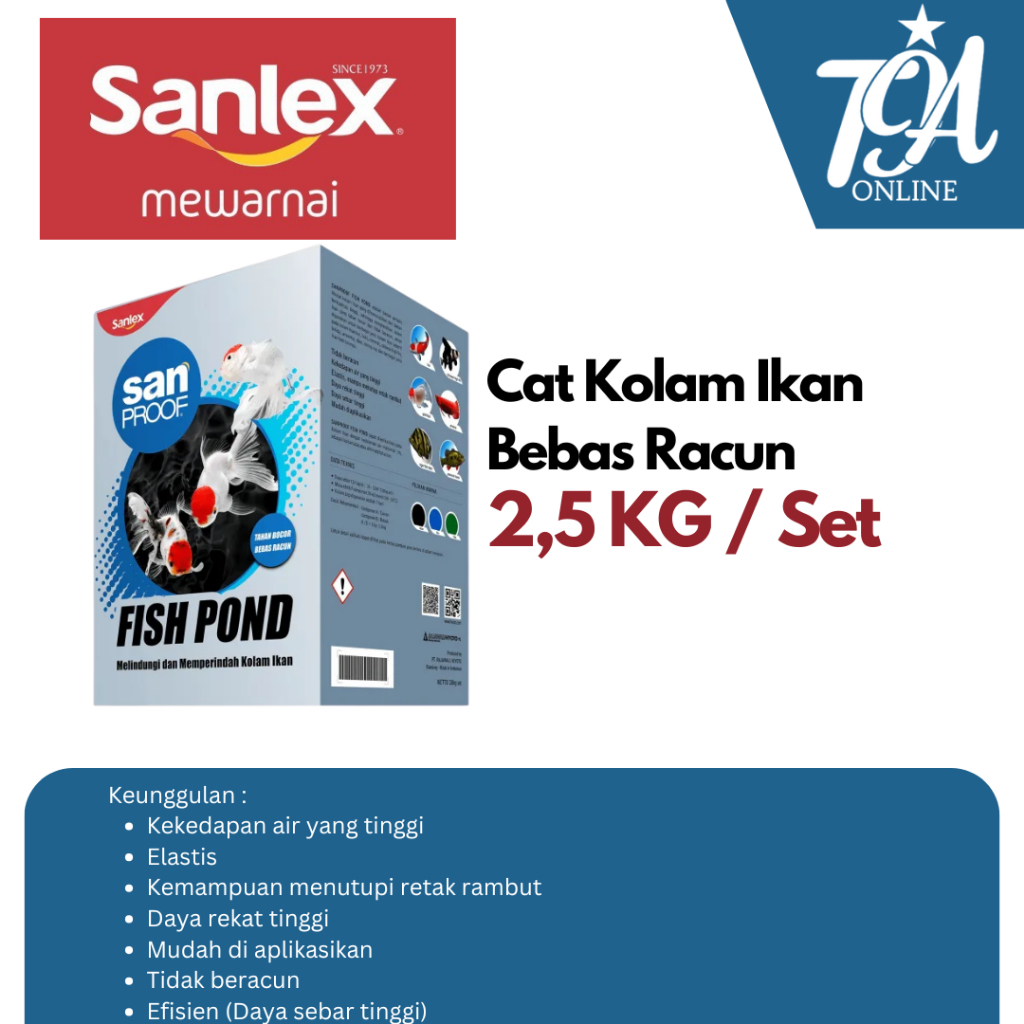 Jual SANLEX Sanproof Fish Pond Cat Kolam Ikan Bebas Racun 2,5 KG / Set ...