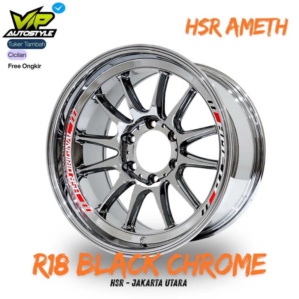 Jual Velg Black Chrome Hsr Amet Ring 18 Untuk Mobil Pajero Fortuner ...