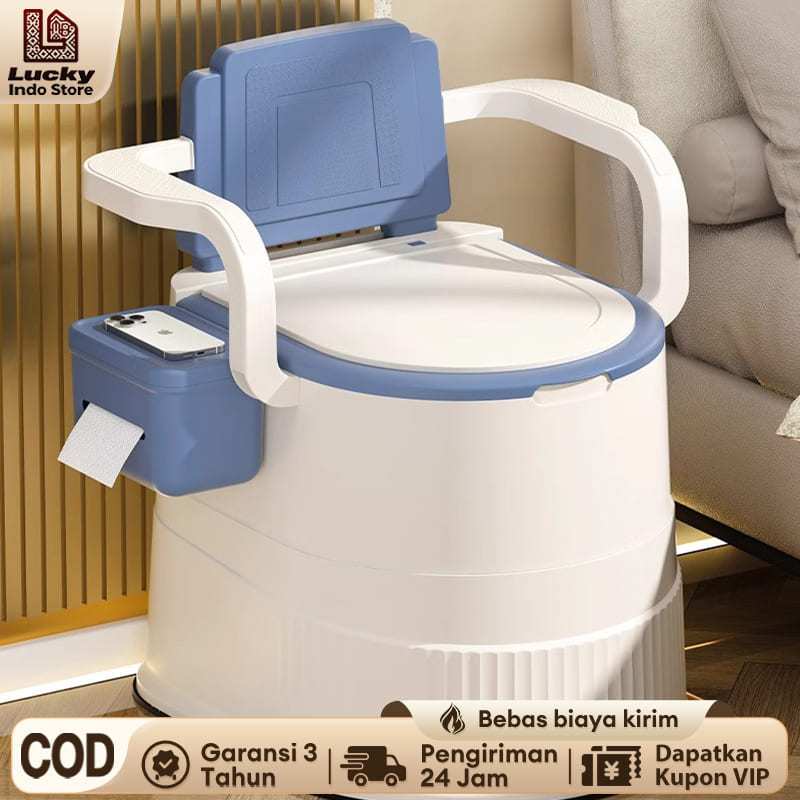 Besar SALVO Mobile Toilet Kursi Toilet Duduk Plastic Toilet Portable Lansia, Ibu Hamil & Pasien