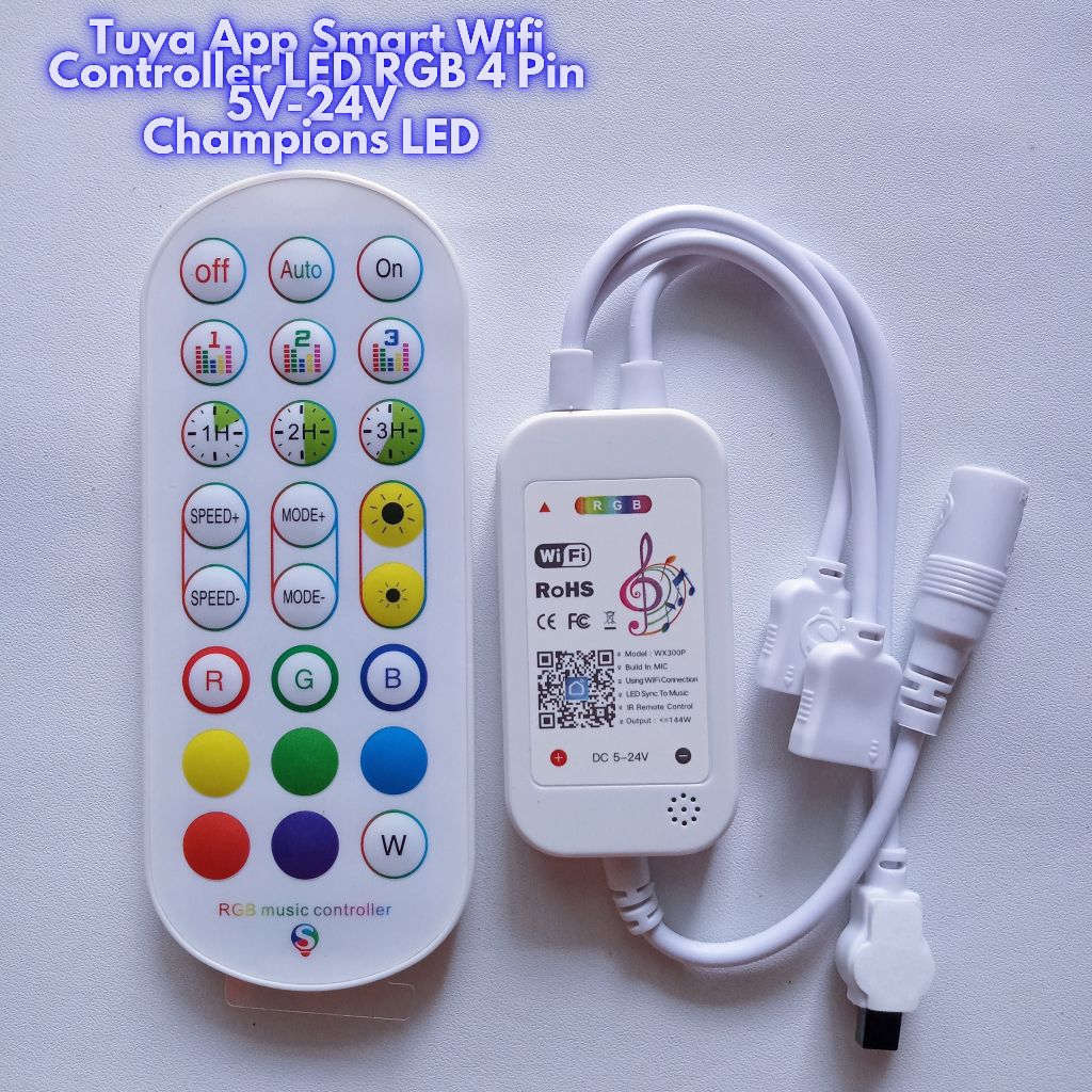 Jual Tuya Wifi Smart LED Controller Music RGB 4 pin Remote 24 Keys ...