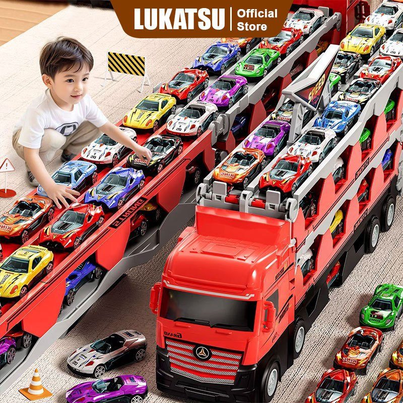 Jual Mobil Truk Container Catapult Mainan Hauler Truk dengan Lintasan ...