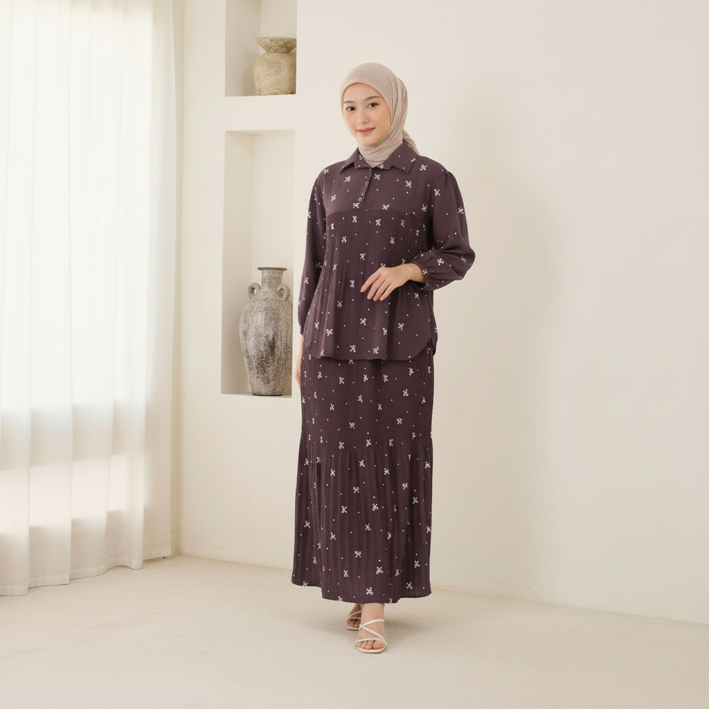 Jual CLODIA ROK SET WANITA CRINKLE MOTIF - ONE SET ROK KEKINIAN KOREAN ...