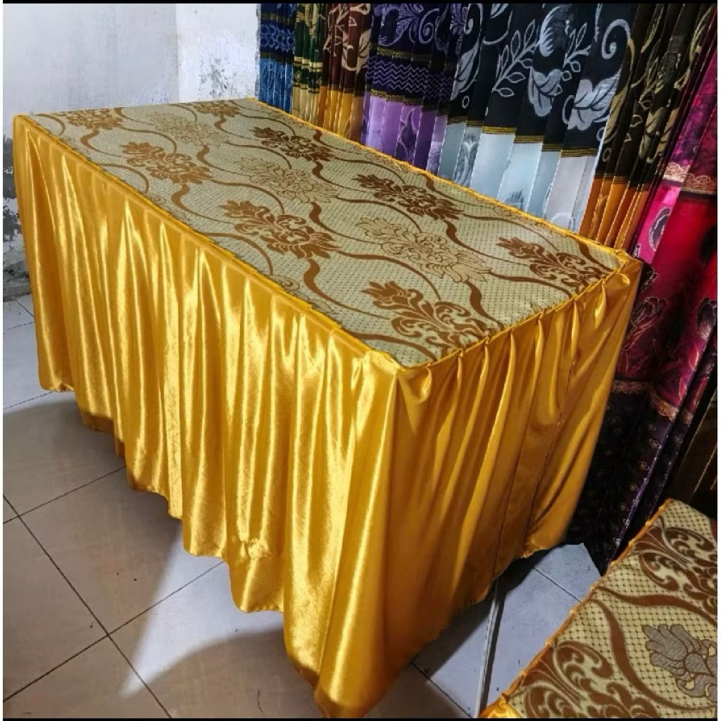 Jual Taplak meja makan cover meja prasmanan dan meja hajatan rumbai ...