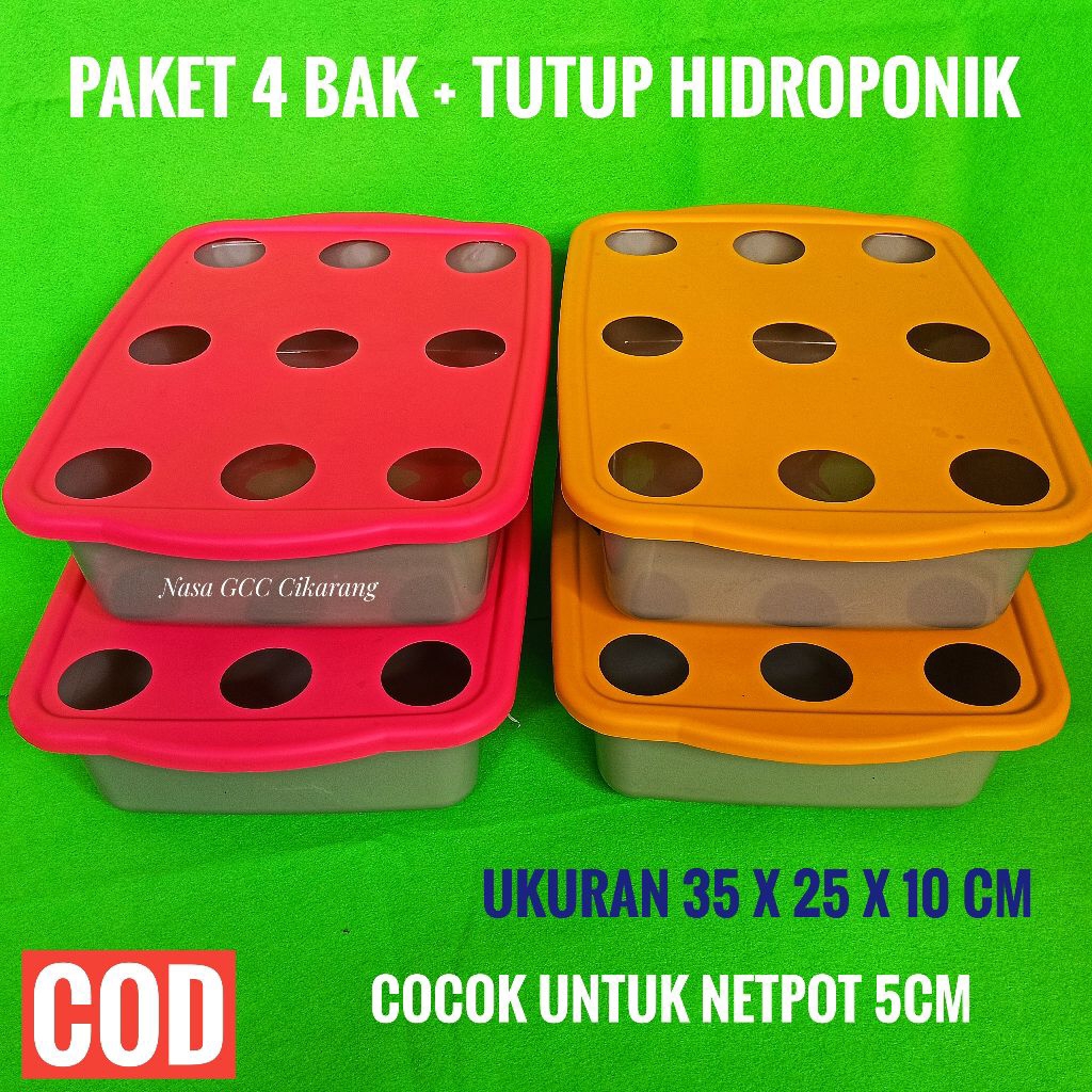 4 SET PAKET BAK DAN TUTUP HIDROPONIK