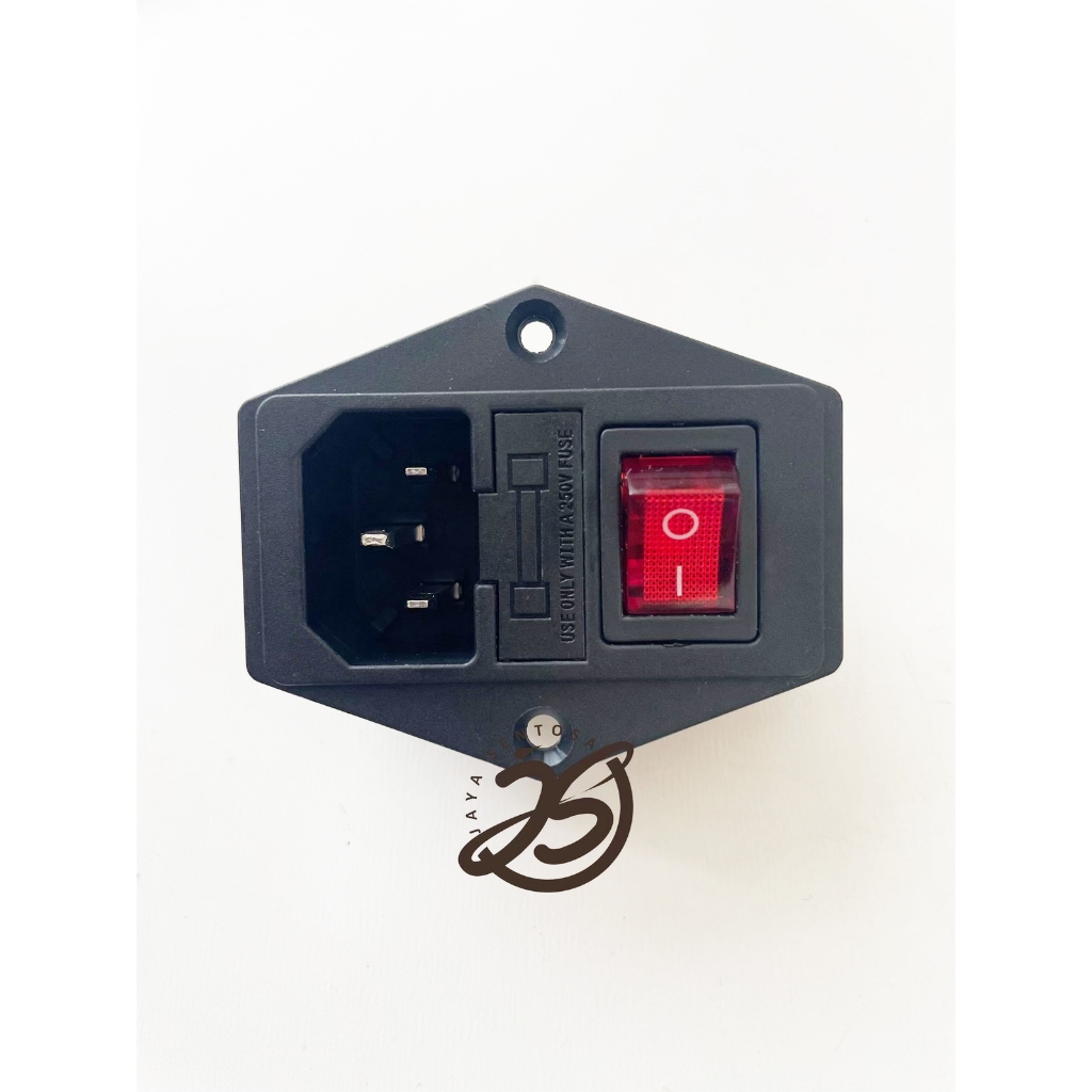 Jual SOKET AC INLET 3 IN 1 + FUSE HOLDER + SAKLAR LAMPU 4PIN SOCKET AC ...