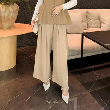 Bynissa WENDY KULOT Pakaian Wanita Bawahan Celana Panjang Kulot Highwaist