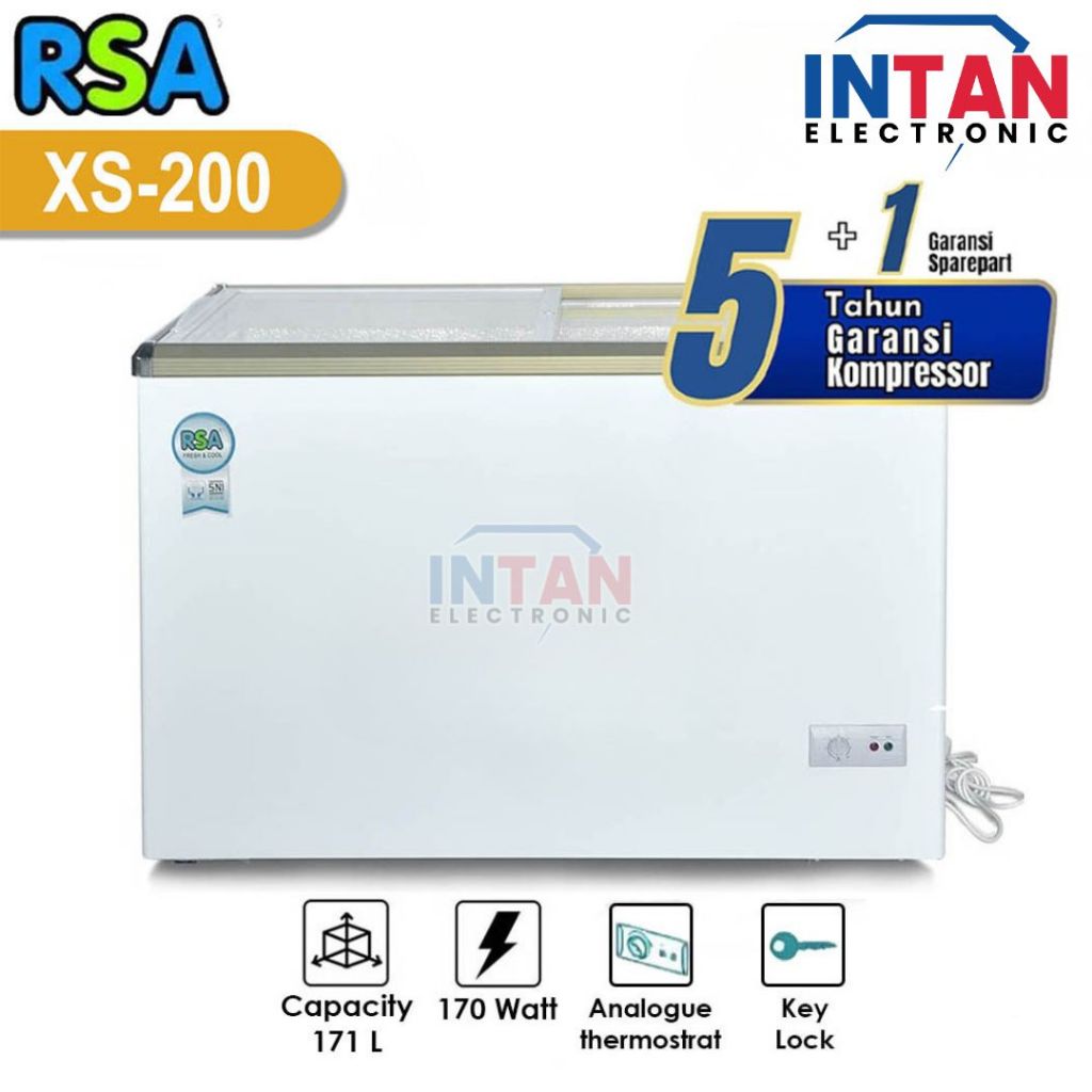 Jual CHEST FREEZER RSA SLIDING KACA FREEZER BOX 171 LITER XS-200 MEDAN ...