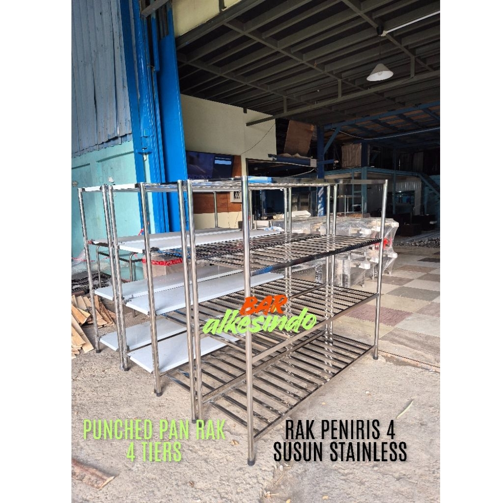 Jual Punched Pan Rack 4 Tiers Stainless Steel | Slotted Pan Rack 4 ...