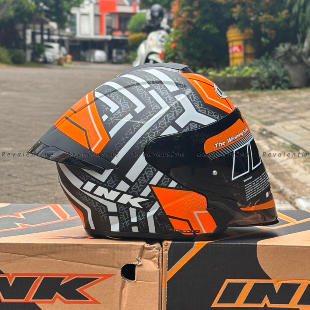 Jual INK TERRA 2 #2 MATT BLACK ORANGE ORIGINAL | DOUBLE VISOR | FREE ...