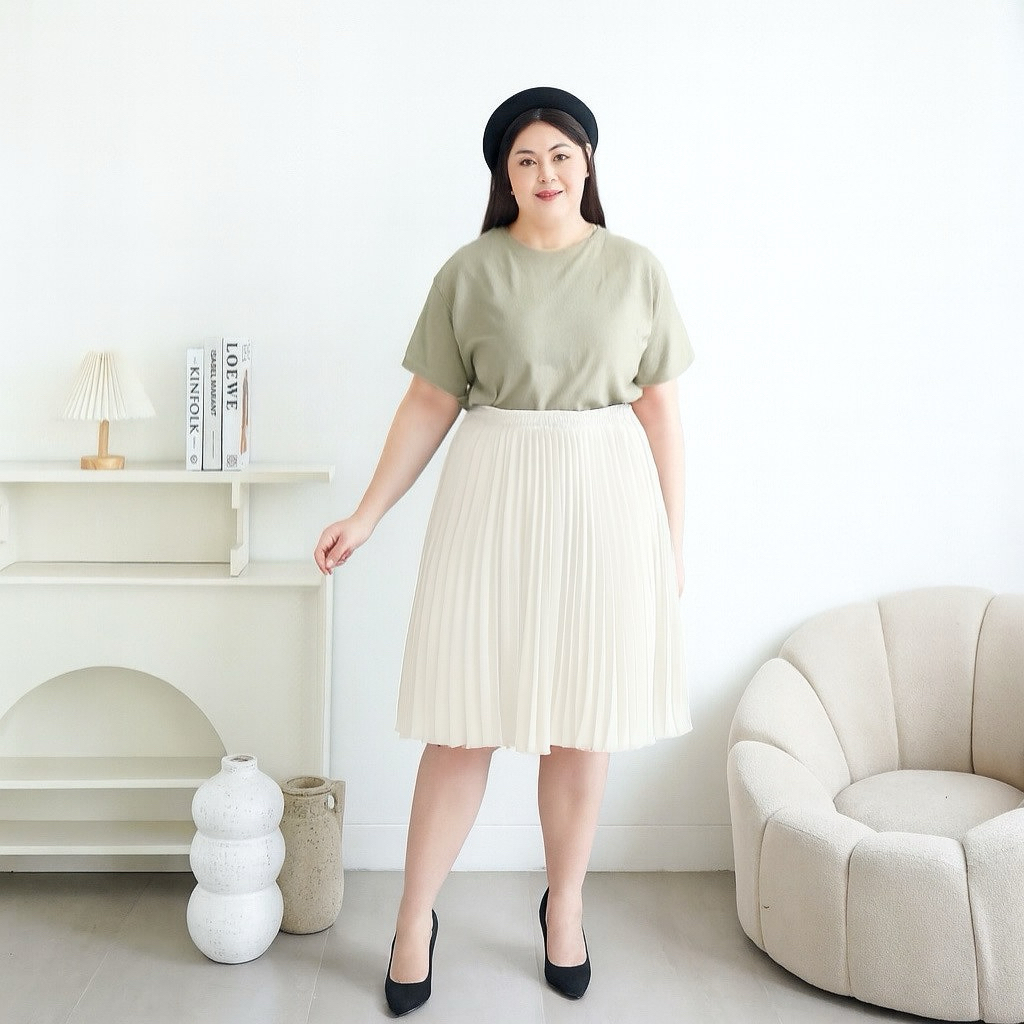 Jual NEW ARRIVAL Marena Belle Rok Plisket Super Jumbo Panjang Selutut ...