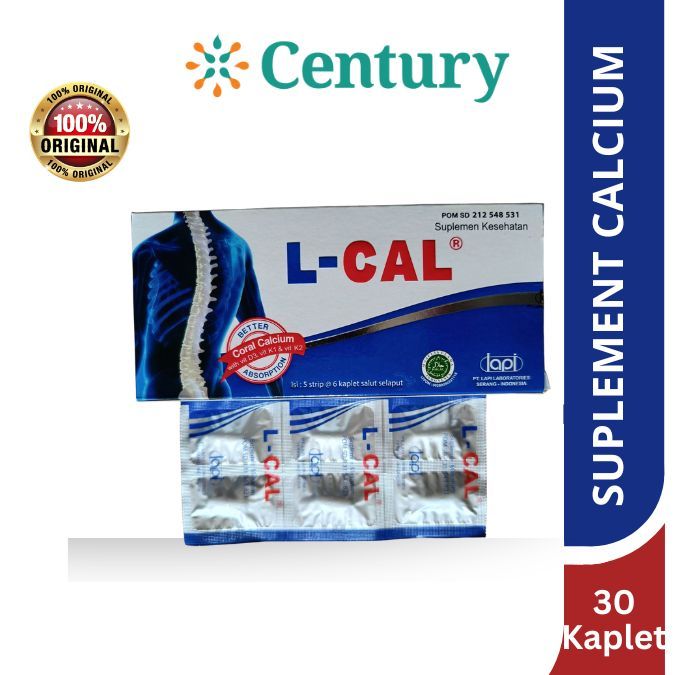 Jual L-cal 1 box isi 30 Kaplet / Calcium /Tulang / Sendi / Suplment ...