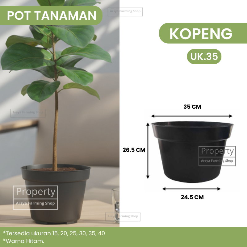 Jual Pot Simba / Kopeng 35 Plastik Tebal - Ukuran 35 cm Warna Hitam ...
