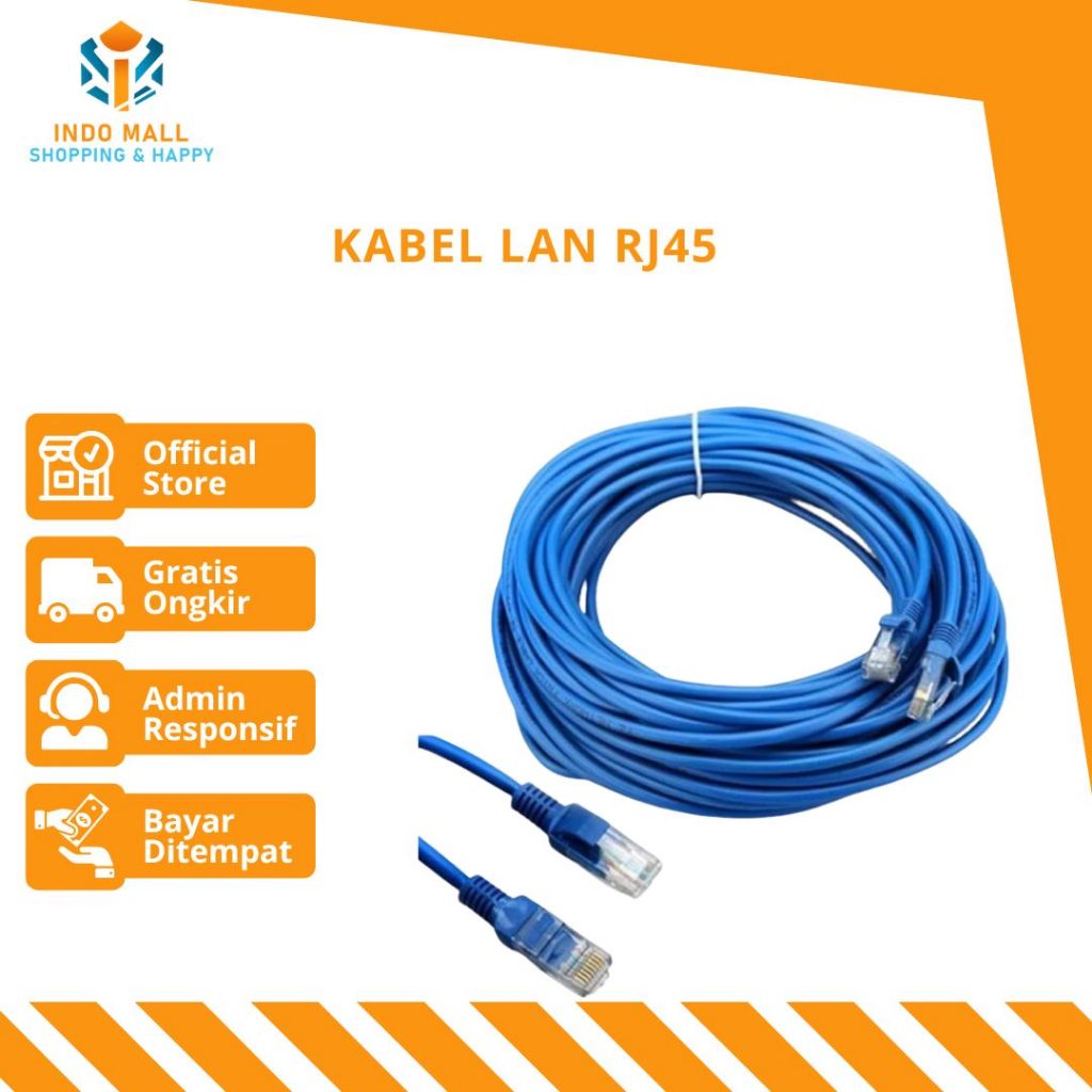 Jual Kabel LAN RJ45 ETHERNET 5M CAT 5 / Kabel UTP 5 Meter Pabrikan High ...