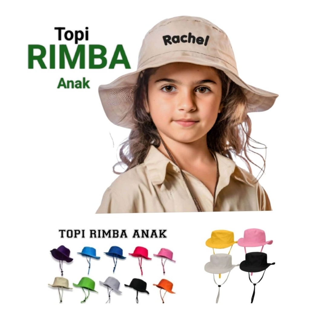 Jual TOPI RIMBA Anak Laki-laki perempuan Free Bordir Nama Sendiri Tulis ...