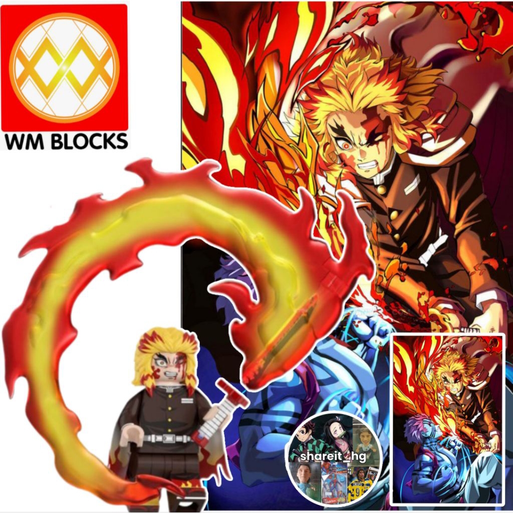 Jual WM Blocks Demon Slayer Mugen Train, Rengoku Hashira Api | Shopee ...
