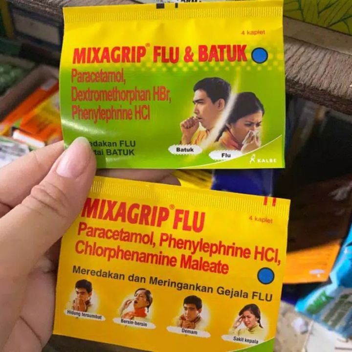 Jual MIXAGRIP FLU DAN FLU & BATUK (1 STRIP ISI 4 KAPLET) - MEREDAKAN ...