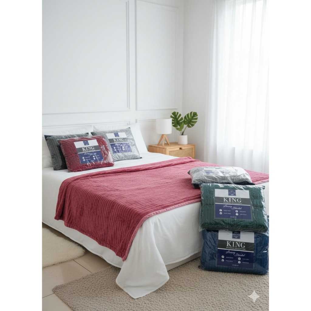 Jual Selimut Luxio King Premier Collection Polos Emboss Salur 160x200cm ...