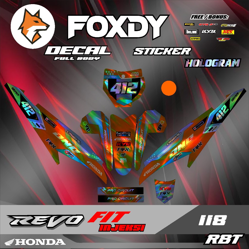 Jual FOXDY Stiker DECAL HOLOGRAM MOTOR REVO FIT INJEKSI FULL BODY ...