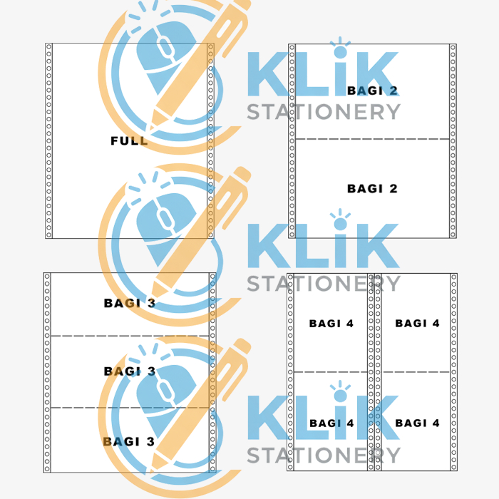 Jual KERTAS CONTINUOUS FORM 9.5 X 11 3 PLY PAPER PRINT FULL BAGI 2 K3 ...