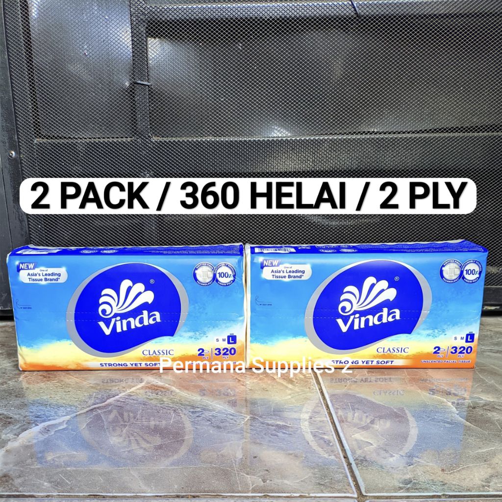 Jual (PAKET 2 PACK) TISSUE VINDA 320 HELAI 160 SHEET 2 PLY Tisu Tisue ...