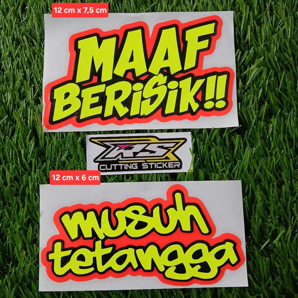 Jual Sticker Cutting Maaf Berisik Stiker Musuh Tetangga Sticker ...
