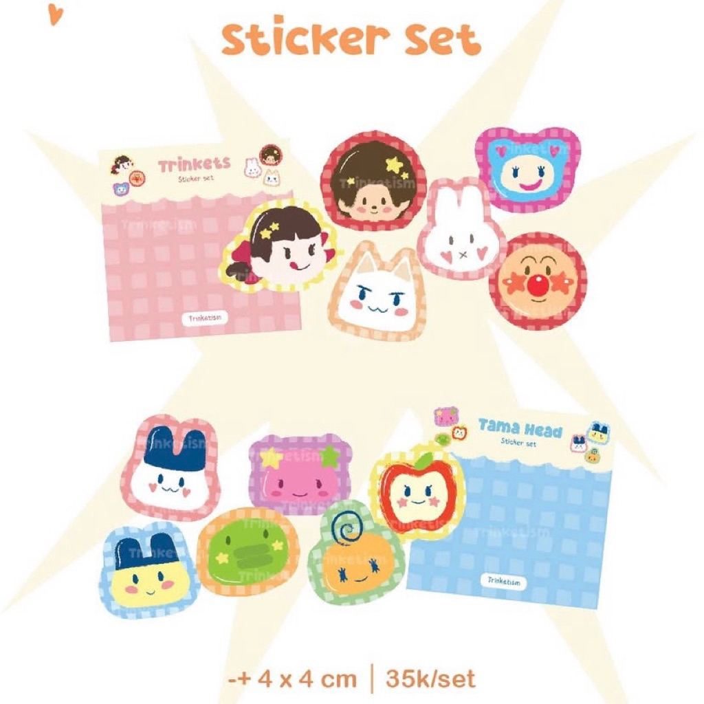 Jual Sticker set by Trinketism | Trinkets peko chan monchhichi toro ...