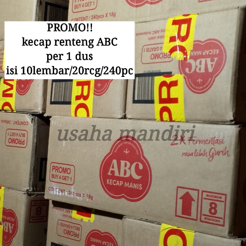 Jual kecap renteng ABC 18g×240pc(1dus) | Shopee Indonesia