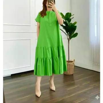 Sandra'S Ruffle Dress Tiara Katun Poplin Korean