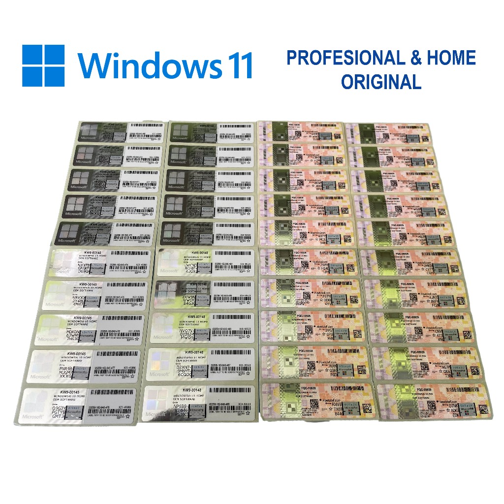 COA WINDOWS 11 PRO / HOME ORIGINAL LIFETIME PERMANEN