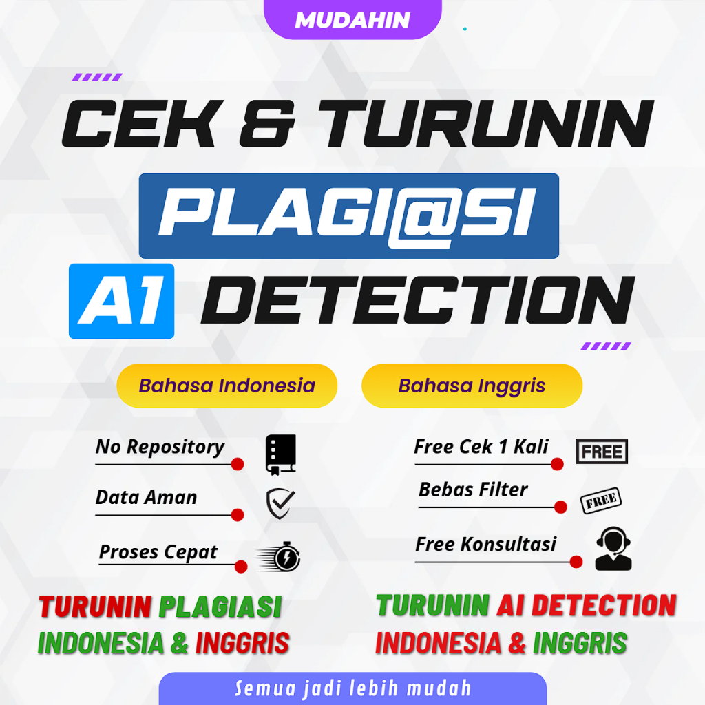 MUDAHIN - Cek & Turunin Plagiasi & AI Detection Cepat & Murah | Bebas Filter/Exclude