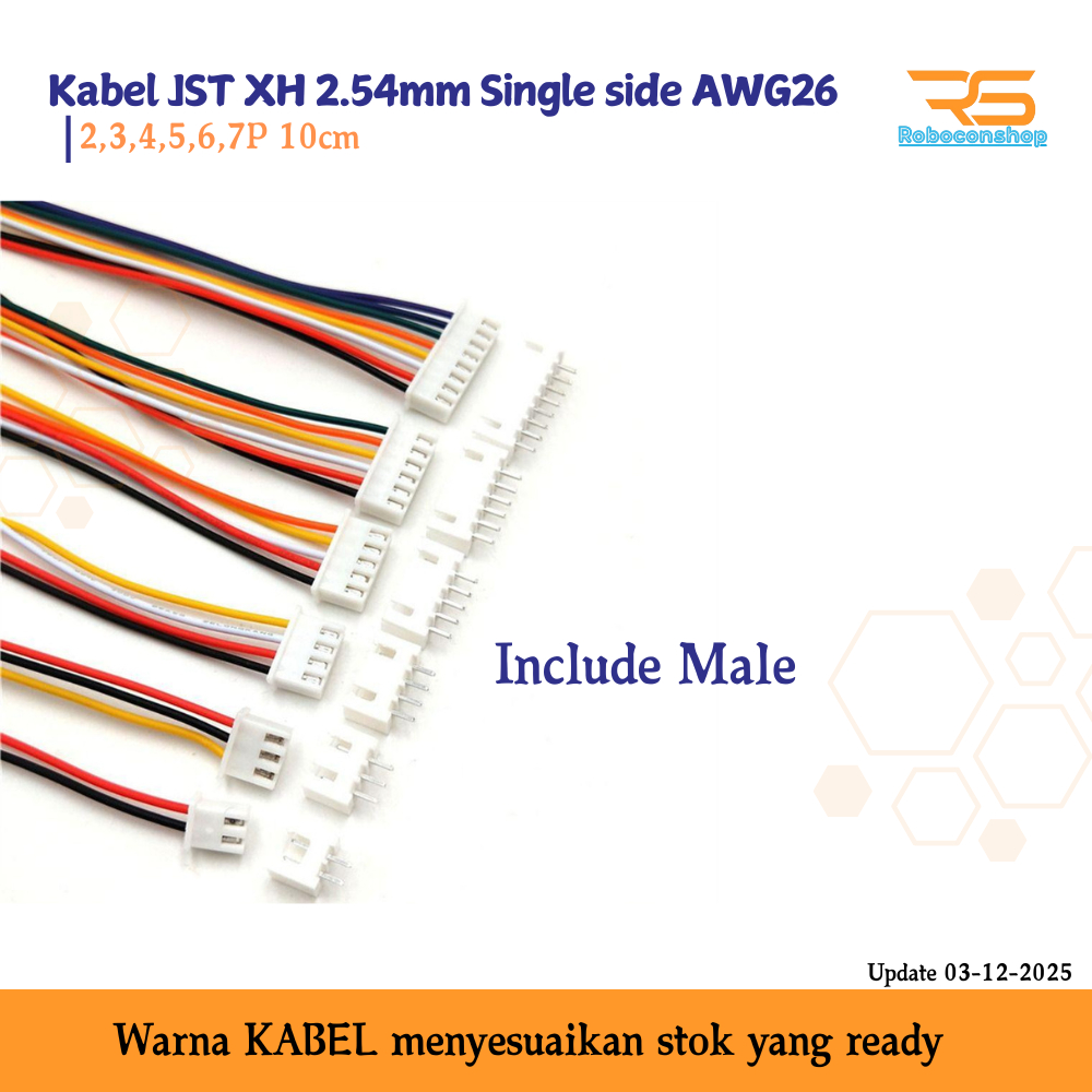 20 Sets JST XH 2.54mm 2-Pin Connector Kit – Female & Male With 26AWG 200mm Wires, For LED Strips, RC Toys, PCB, DIY Electronics