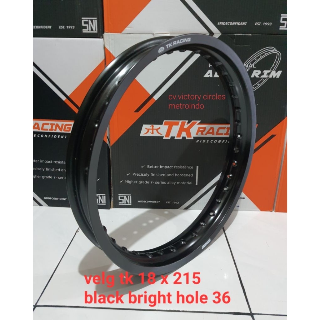 Jual VELG TK RACING 18x215 HOLE 36 BLACK BRIGHT TK RACING ORIGINAL ...