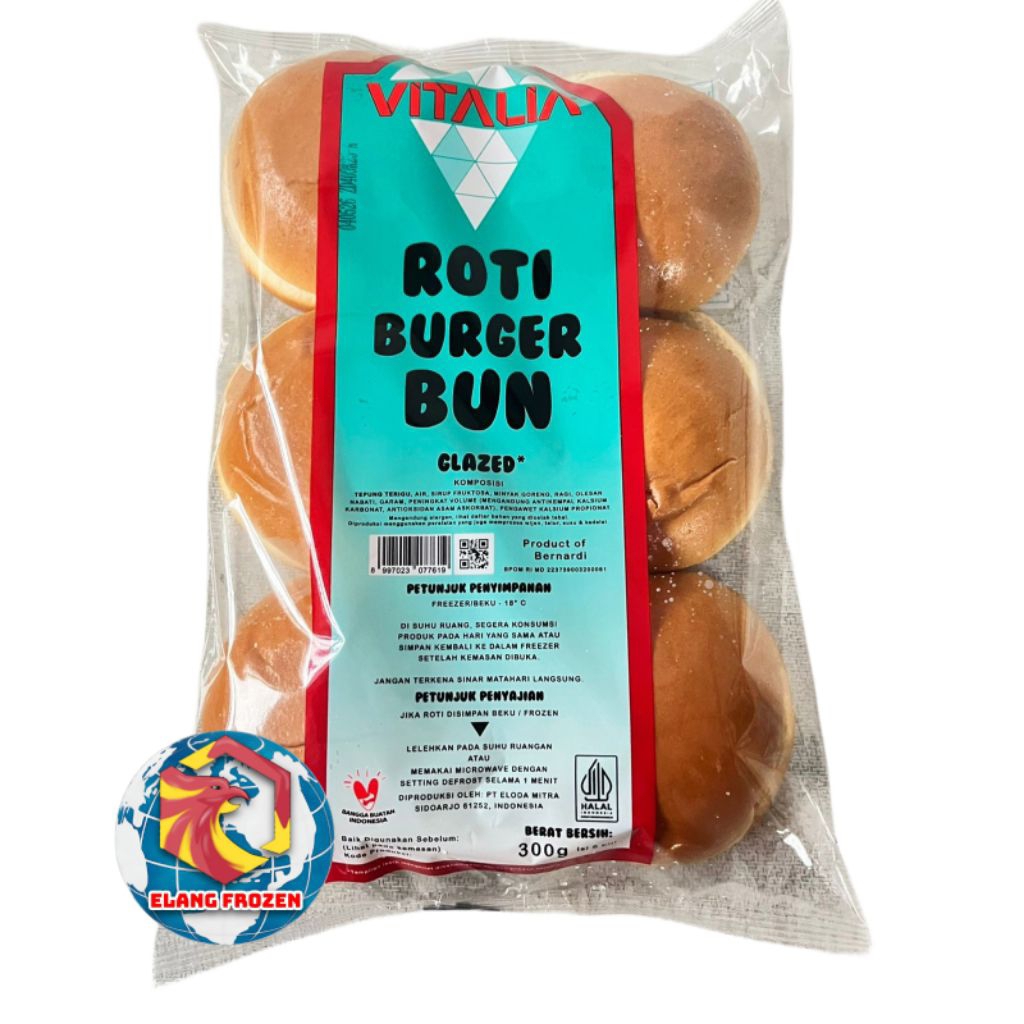 Jual Vitalia Bernardi Roti Burger Bun Glazed isi 6 | Shopee Indonesia