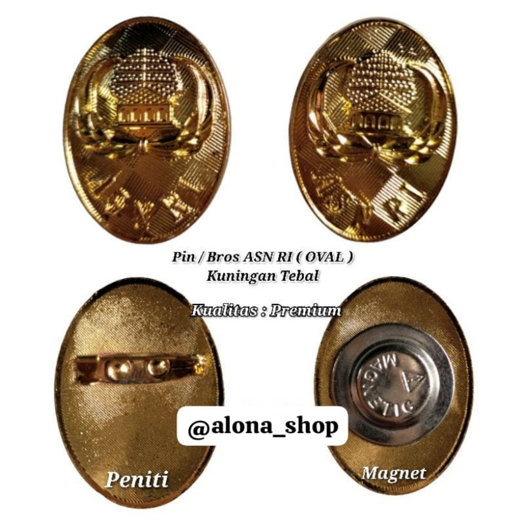 Jual Pin ASN RI - Pin KORPRI OVAL KUNINGAN TEBAL - BROS ASN RI PREMIUM ...